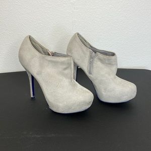 Charlotte Russe Grey Heeled Booties